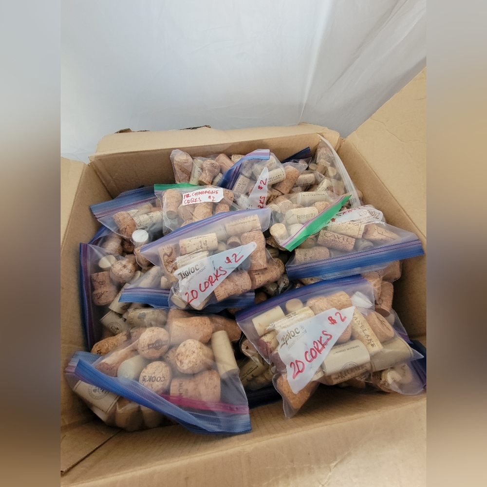 Various Wine/Champagne Corks. Over 780...packages in 20's.